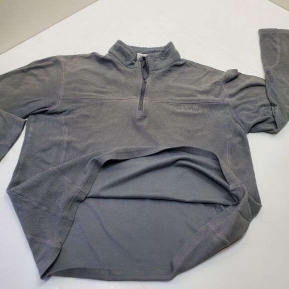 Columbia Pullover Mens Medium Long Sleeve 1/4 Zip Casual Shirt Lightweight Gray - Picture 4 of 13